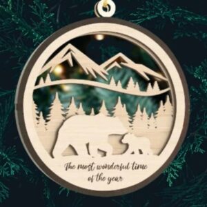 Christmas Ornament - Bears at mountains